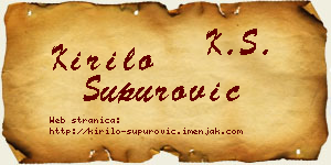 Kirilo Supurović vizit kartica